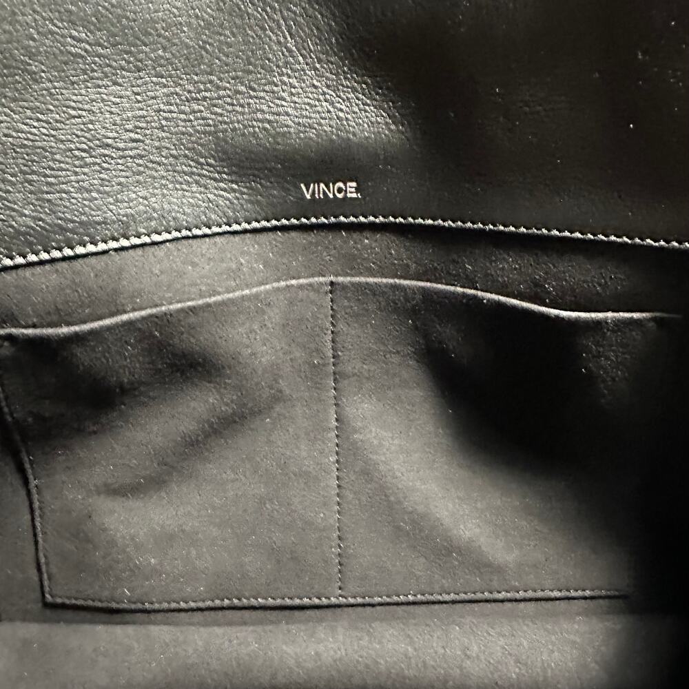 VINCE. black and white leather cutout clutch purse - Picture 4 of 12